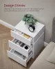 VASAGLE Modern LED Éjjeliszekrény Fehér 3 Fiókos