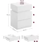 VASAGLE Modern LED Éjjeliszekrény Fehér 3 Fiókos