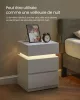 VASAGLE Modern LED Éjjeliszekrény Fehér 3 Fiókos