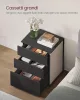 VASAGLE Modern Minimál Éjjeliszekrény 3 Fiókos Fekete-Cappuccino