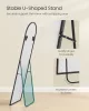 SONGMICS 150 x 40 cm álló tükör ívelt alumínium kerettel, edzett üveg, tintafekete