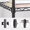 SONGMICS 3-Szintes Fürdőszobai Állvány Fekete Fém Tárolópolc
