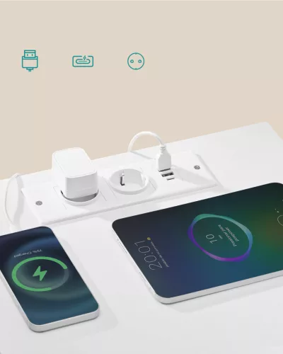 SONGMICS BELLAH LGS302WH03 éjjeliszekrény töltőállomással LED világítással felhőfehér