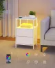 SONGMICS BELLAH LGS302WH03 éjjeliszekrény töltőállomással LED világítással felhőfehér