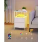   SONGMICS BELLAH LGS302WH03 éjjeliszekrény töltőállomással LED világítással felhőfehér