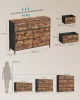 SONGMICS 7 fiókos komód acél MDF szövet rusztikus barna fekete
