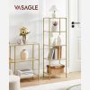 VASAGLE Luxus 5-Szintes Üvegpolc Arany Acélvázzal
