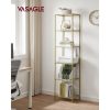 VASAGLE Elegance 6-Szintes Üvegpolc Arany Acélvázzal