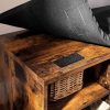 VASAGLE Vintage Cipőspad 9 Rekeszes Tárolószekrény Párnázott Ülőfelülettel