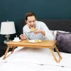 SONGMICS Bambusz Állítható Laptop Asztal Szellőzőnyílásokkal és Fiókkal