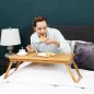   SONGMICS Bambusz Állítható Laptop Asztal Szellőzőnyílásokkal és Fiókkal