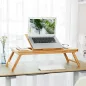   SONGMICS Bambusz Állítható Laptop Asztal Szellőzőnyílásokkal és Fiókkal