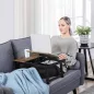  SONGMICS Állítható Laptop Asztal Rusztikus Barna Bambusz Lábakkal