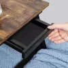 SONGMICS Állítható Laptop Asztal Rusztikus Barna Bambusz Lábakkal