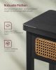 VASAGLE Boho Konzolasztal Rattan Fronttal Fekete