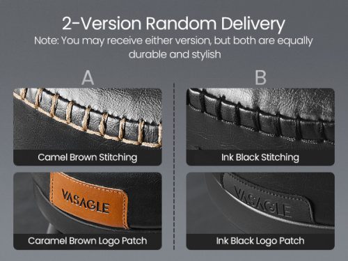 VASAGLE EKHO Tárolós Puff Szék Fekete Műbőr Ülőke