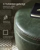 VASAGLE EKHO Tárolós Puff Mid-Century Modern Erdőzöld PU Bőr Ülőke Acél Lábakkal
