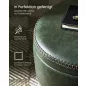   VASAGLE EKHO Tárolós Puff Mid-Century Modern Erdőzöld PU Bőr Ülőke Acél Lábakkal