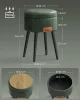 VASAGLE EKHO Tárolós Puff Mid-Century Modern Erdőzöld PU Bőr Ülőke Acél Lábakkal