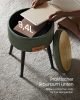 VASAGLE EKHO Tárolós Puff Mid-Century Modern Erdőzöld PU Bőr Ülőke Acél Lábakkal