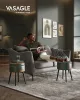VASAGLE EKHO Tárolós Puff Mid-Century Modern Erdőzöld PU Bőr Ülőke Acél Lábakkal
