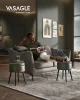 VASAGLE EKHO tároló ülőke fésülködőasztalhoz PU erdőzöld mid-century modern