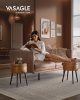 VASAGLE EKHO Tárolós Puff Mid-Century Modern Karamellbarna Műbőr Ülőke Acél Lábakkal