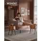 VASAGLE EKHO Tárolós Puff Mid-Century Modern Karamellbarna Műbőr Ülőke Acél Lábakkal