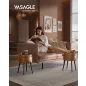   VASAGLE EKHO Tárolós Puff Mid-Century Modern Karamellbarna Műbőr Ülőke Acél Lábakkal