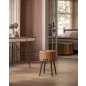  VASAGLE EKHO Tárolós Puff Mid-Century Modern Karamellbarna Műbőr Ülőke Acél Lábakkal