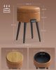 VASAGLE EKHO Tárolós Puff Mid-Century Modern Karamellbarna Műbőr Ülőke Acél Lábakkal