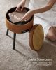 VASAGLE EKHO Tárolós Puff Mid-Century Modern Karamellbarna Műbőr Ülőke Acél Lábakkal