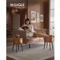   VASAGLE EKHO tároló puff műbőr karamell barna mid-century modern stílusban
