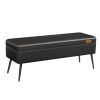 VASAGLE EKHO Tárolós Ülőpad Mid-Century Modern Műbőr Fekete