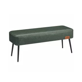   VASAGLE EKHO Műbőr Ülőpad Erdőzöld Acél Lábakkal Mid-Century Modern Stílusban