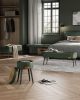 VASAGLE EKHO Műbőr Ülőpad Erdőzöld Acél Lábakkal Mid-Century Modern Stílusban