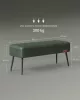VASAGLE EKHO Műbőr Ülőpad Erdőzöld Acél Lábakkal Mid-Century Modern Stílusban