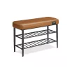 VASAGLE EKHO LSB054K01 cipős pad műbőr varrással karamell 80 x 30 x 50 cm 135 kg teherbírás
