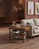 VASAGLE EKHO LSB054K01 cipős pad műbőr varrással karamell 80 x 30 x 50 cm 135 kg teherbírás