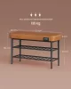 VASAGLE EKHO LSB054K01 cipős pad műbőr varrással karamell 80 x 30 x 50 cm 135 kg teherbírás