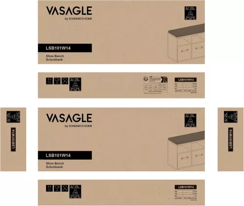 VASAGLE Multifunkciós Cipőspad Tárolódobozokkal Fehér-Szürke