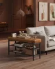 VASAGLE EKHO Karamell Barna Cipőspad Műbőr Ülőfelülettel Mid-Century Modern Stílusban
