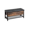 VASAGLE Industrial Chesterfield Cipőtároló Pad Műbőr Ülőfelülettel
