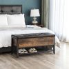 VASAGLE Industrial Chesterfield Cipőtároló Pad Műbőr Ülőfelülettel