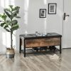 VASAGLE Industrial Chesterfield Cipőtároló Pad Műbőr Ülőfelülettel