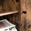 VASAGLE GLATAL Ipari Tárolószekrény Üveglappal Rusztikus Barna-Fekete
