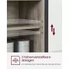 VASAGLE Vidéki Stílusú Tárolószekrény Tolóajtókkal Szürke-Fekete