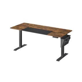   SONGMICS elektromosan állítható magasságú íróasztal 160 x 70 cm vintage barna-fekete memóriafunkcióval