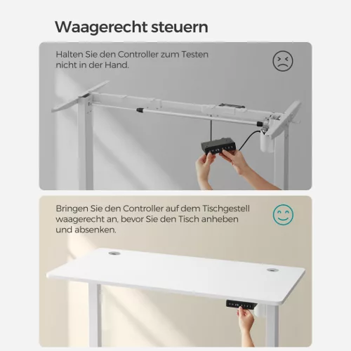 SONGMICS Állítható Magasságú Íróasztal Fehér Elektromos