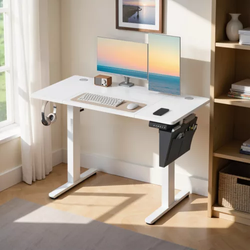 SONGMICS elektromos magasságállítható íróasztal 120 x 60 cm 4 memóriapozícióval home office fehér